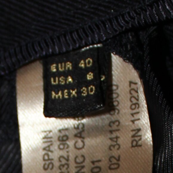 Massimo Dotti midi button striped navy belted classic skirt size 8 - Picture 6 of 8